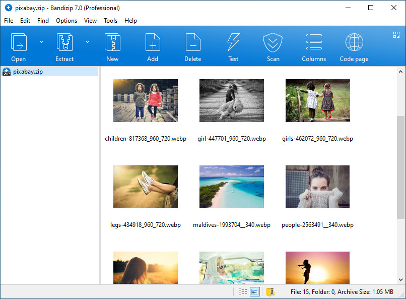 Bandizip image preview